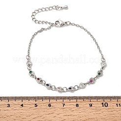 Латунь микро проложить кубического циркония браслеты ссылку&nbsp;BJEW-H639-10P