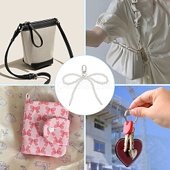 4 шт. пластиковый бант с имитацией жемчуга HJEW-BBC0001-08