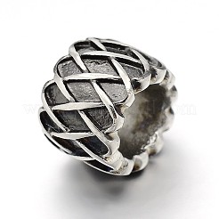 Ретро бусины-колонны из нержавеющей стали 304 с большим отверстием STAS-E086-25AS