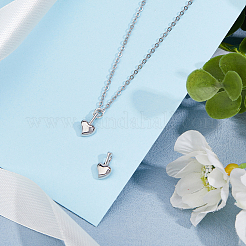 2 шт. 925 подвески в форме сердца из стерлингового серебра с родиевым покрытием STER-HS0001-06P