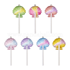 14 шт. двухцветные градиентные подвески из прозрачной смолы большого размера&nbsp;FIND-TA0004-65