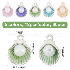 60шт 5 цвета сплава эмаль подвески&nbsp;ENAM-OC0001-02