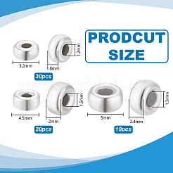 60 шт. рондель 925 бусины-разделители из стерлингового серебра&nbsp;STER-PH0003-08