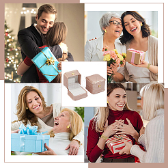 2 шт. подарочные коробки для колец из искусственной кожи&nbsp;LBOX-CL0004-04