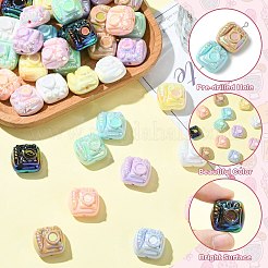 50 шт. 10-цветные непрозрачные акриловые бусины с УФ-покрытием&nbsp;PACR-CJ0001-47