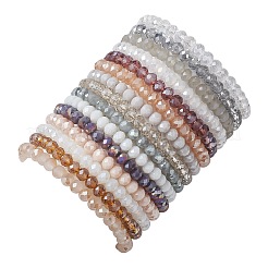 15 шт. браслетов из гальванизированных стеклянных бусин&nbsp;BJEW-JB13022