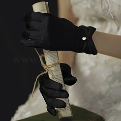 Перчатки невесты из атласной ткани AJEW-WH20816-030B