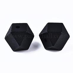 Граненые необработанные деревянные бусины WOOD-WH0014-01-E-A