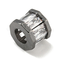 Реечное покрытие латунь микро паве прозрачный кубический цирконий европейские бусины KK-L215-314B