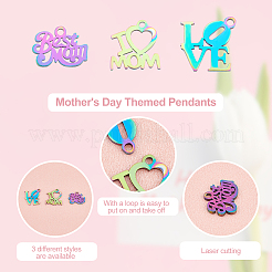 12 шт. 3 стиля ко Дню святого Валентина ионное покрытие (IP) 201 нержавеющая сталь шармы STAS-UN0030-05