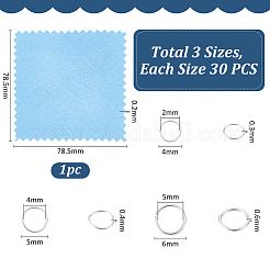 3 стиль 925 открытых соединительных кольца из стерлингового серебра STER-UN0001-22B