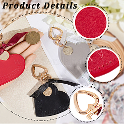 3 шт. 3-х цветные кожаные брелки в форме сердца&nbsp;KEYC-CL0001-24