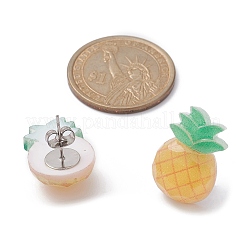 Серьги-гвоздики из смолы в форме фруктов EJEW-JE05285