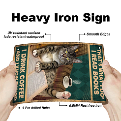 Старинный металлический оловянный знак&nbsp;AJEW-WH0189-074