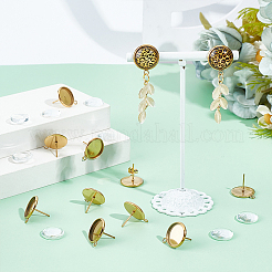 30 шт. плоские круглые серьги-гвоздики из нержавеющей стали 304 STAS-UN0053-09