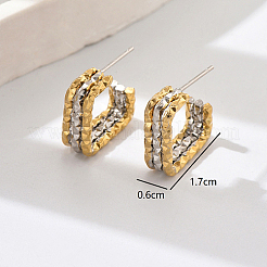 Серьги-гвоздики из нержавеющей стали 304 с тройным квадратом для женщин&nbsp;RJ2637-1