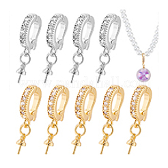 10 шт. 2-х цветные латунные застежки со стразами FIND-PH0020-87