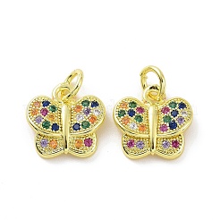 Латунные микро-паве красочные кубические циркониевые подвески&nbsp;KK-E068-VF092