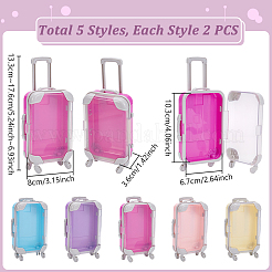 10 шт. 5-цветные чемоданы из прозрачного АБС-пластика CON-UN0001-04