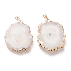 Кулоны с кристаллами солнечного кварца из окрашенных природных друзов&nbsp;LS-G-F693-01I-G