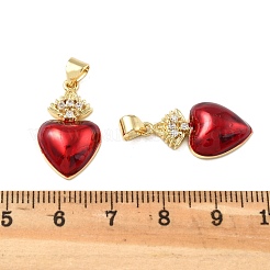 Латунные микропаве прозрачные подвески с фианитом&nbsp;KK-R229-05G