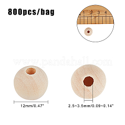 Натуральные незаконченные деревянные бусины WOOD-PH0009-08