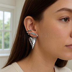 2 пара двухцветных сережек-гвоздиков в форме сердца из сплава EJEW-GO0001-24