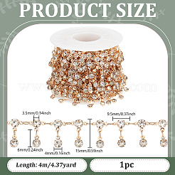 Цепочки из латунных плоских круглых страз длиной 4 м DIY-PH0030-94