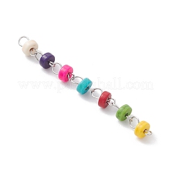 Подвески-коннекторы heishi из синтетической бирюзы&nbsp;PALLOY-JF04246-02