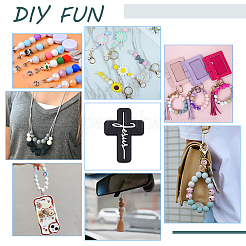 10шт. крест со словом Иисус силиконовые бусины SIL-OC0001-21