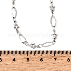 Ожерелья из нержавеющей стали 304 в виде звездных звеньев для женщин&nbsp;NJEW-A046-02A-P