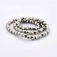 Полная покрытием из стекла граненый барабан бисер пряди&nbsp;GLAA-A032-6mm-FP03