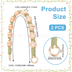 2 шт. хлопковый ремешок для запястья с цветочным узором&nbsp;HJEW-BBC0001-10D