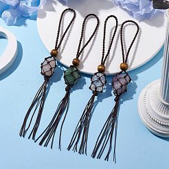 Мешочек с подвесками из необработанных натуральных драгоценных камней самородков&nbsp;HJEW-JM01931-02