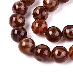 Нити бусин дзи агат в тибетском стиле G-N357-04A-02