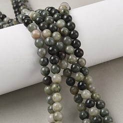 Нити бусин из натурального зеленого рутилированного кварца X-G-Q462-61-6mm