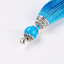 Полиэстер кисточкой большой кулон украшение&nbsp;AJEW-WH0045-B03