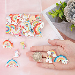 36шт 18 стиля непрозрачные подвески из смолы RESI-SC0002-40