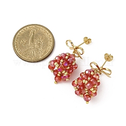 3 пара сережек-гвоздиков из латуни в виде рождественского колокольчика&nbsp;EJEW-MZ00495