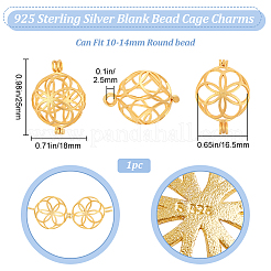 1 шт. 925 подвески из стерлингового серебра с пустыми бусинами&nbsp;STER-BBC0005-71MG