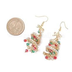 Елочные стеклянные серьги с подвесками EJEW-TA00745