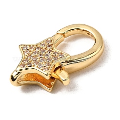 Застежки-клешни из прозрачной латуни с кубическим цирконием KK-Z078-49A-G