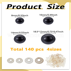 140 набор 4-х видов пластиковых кукольных глаз&nbsp;DOLL-LP0001-14