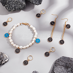 12шт 12 созвездия сплава эмали подвески запирающие стежков HJEW-PH01594