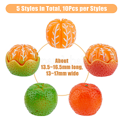 50шт 5 стиля мини имитация смолы оранжевый RESI-DC0001-27