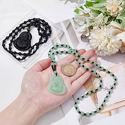 2 шт. 2-цветная имитация драгоценного камня из смолы с подвеской в виде Будды Майтреи NJEW-UN0001-58B