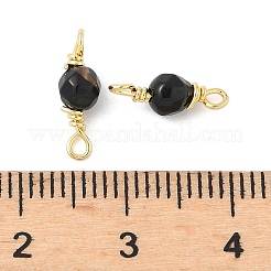 Крашеный натуральный агат граненые круглые подвески-соединители&nbsp;KK-C097-06G-05