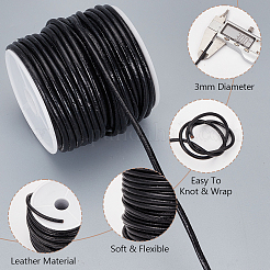Круглый шнур из воловьей кожи длиной 20 метр. WL-WH0015-01C-02
