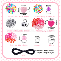 Наборы для изготовления брелоков из акрила в форме сердца и круглых бусин на День святого Валентина&nbsp;DIY-AR0004-16