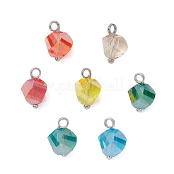 7 шт. подвески из прозрачного стекла с гальваническим покрытием PALLOY-JF04316-02